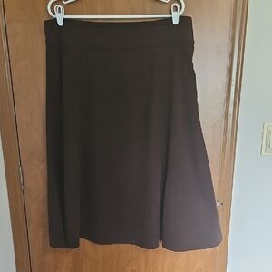 Laura Scott Brown A-Line Suede Skirt